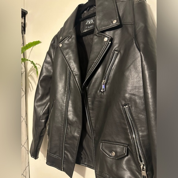 Zara Black Leather Jacket - Picture 8 of 8